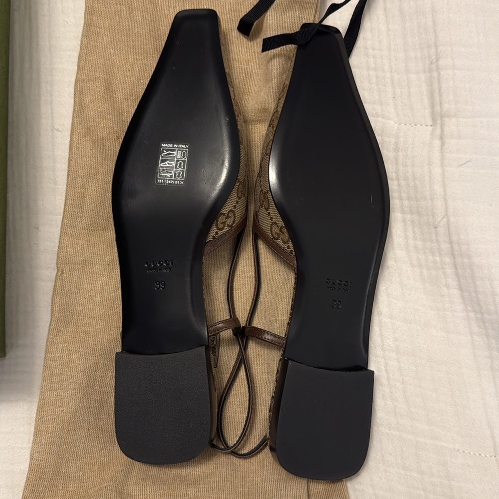 Gucci Original GG Canvas Slingback ballerina shoes - Picture 5 of 5